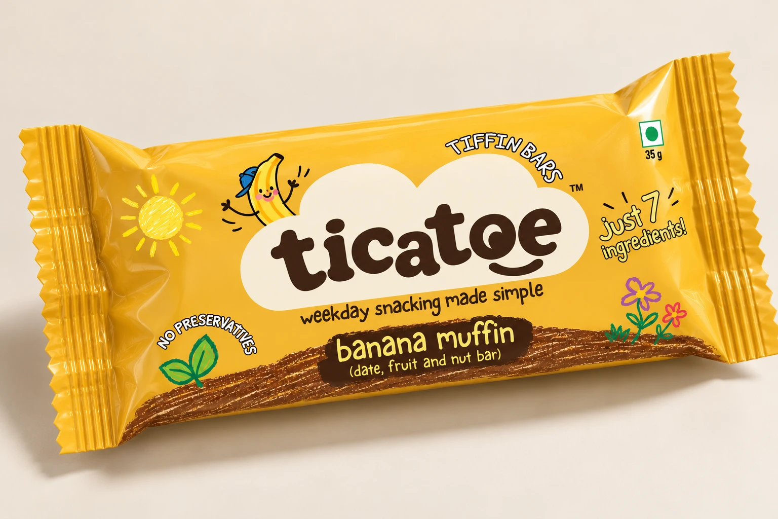 ticatoe banana muffin tiffin bar