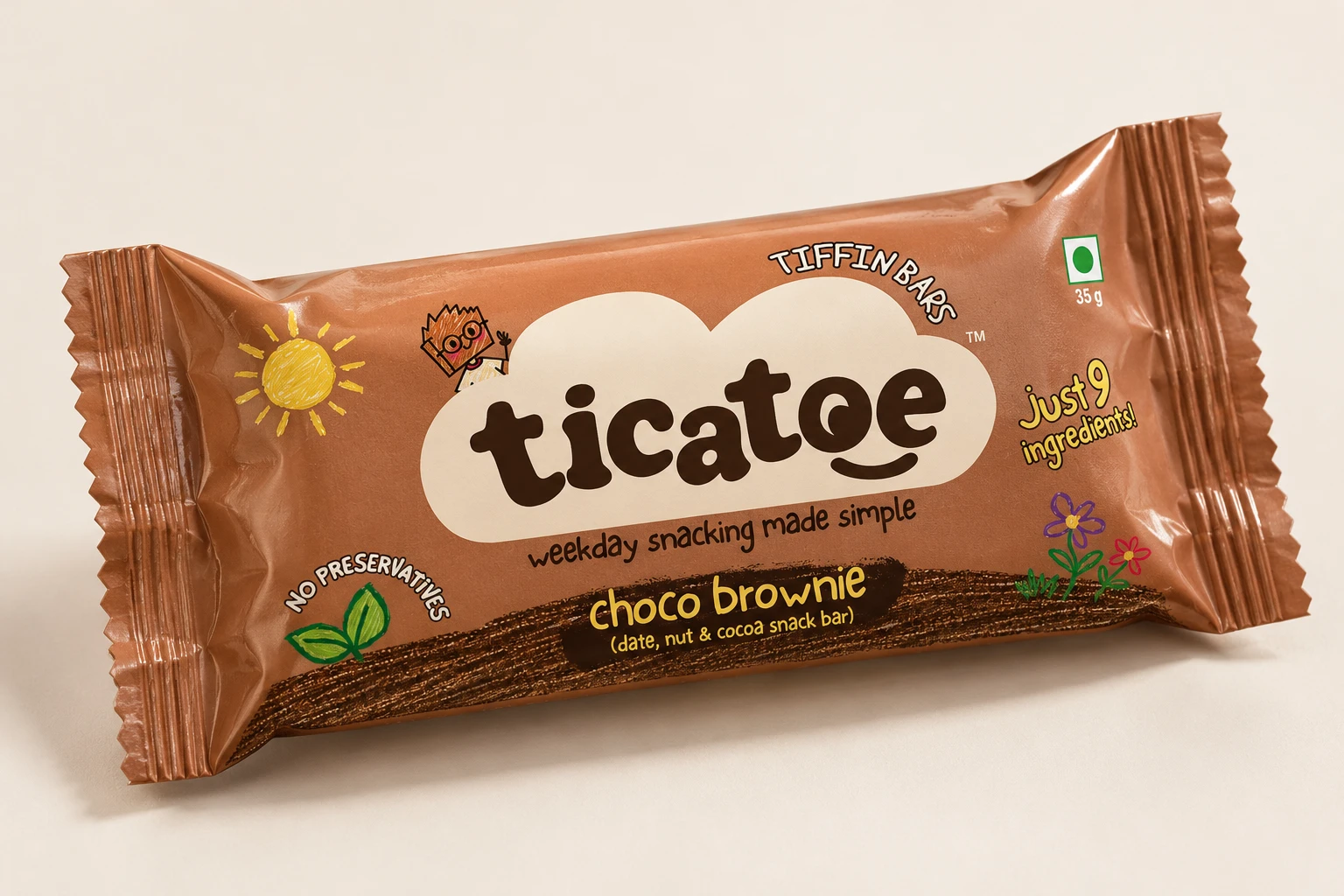 ticatoe choco brownie tiffin bar