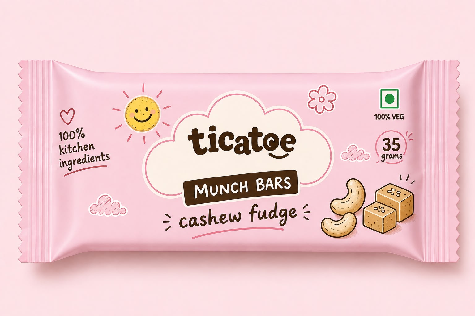 ticatoe cashew fudge bar