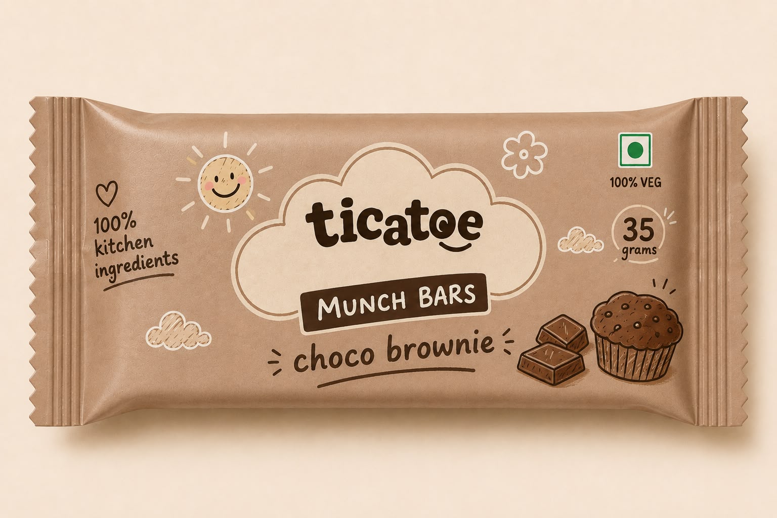 ticatoe choco brownie bar